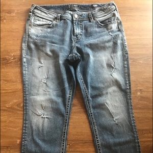 Women’s Silver boyfriend cut jeans